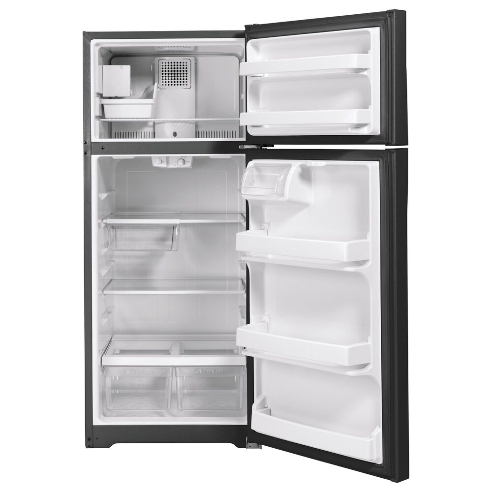 GE Appliances 17.5 Cu. Ft. Energy Star Top-Freezer Refrigerator with LED Lighting in Black, , large