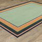 Oriental Weavers Havana Geometric Green and Navy 5"3" x 7"3" Indoor/Outdoor Area Rug, , large