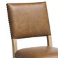Lexington Home Brands Montecito Colburn Side Chair with Saddleback Cushion in Light Chestnut Leather and Ivory Finish, , large