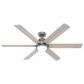 Hunter Gravity 60" Ceiling Fan with LED Light in Matte Silver, , large