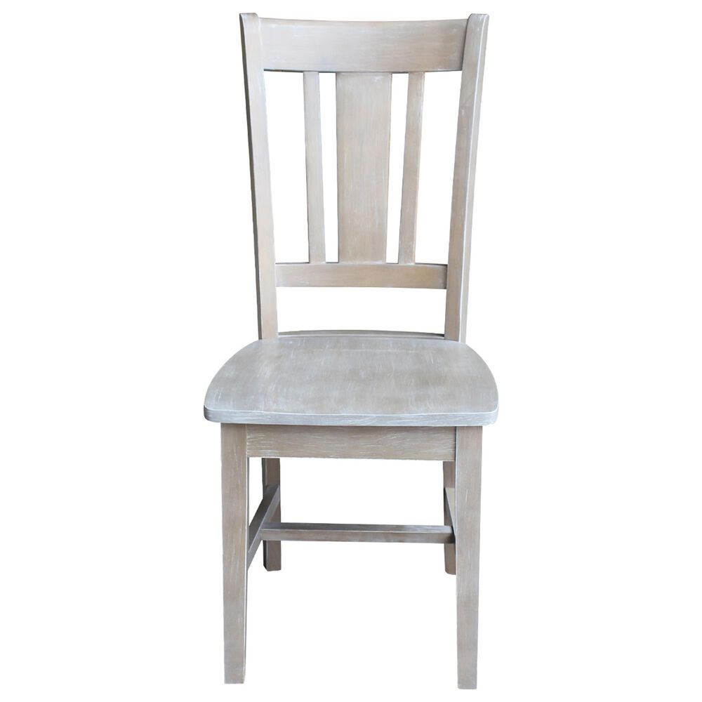 International Concepts Modern Farmhouse Desk with Chair in Washed Gray