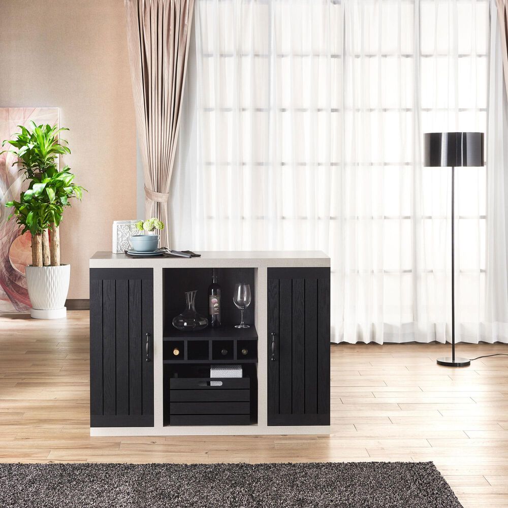 Furniture of America Taylor Buffet in Black/Cement, , large