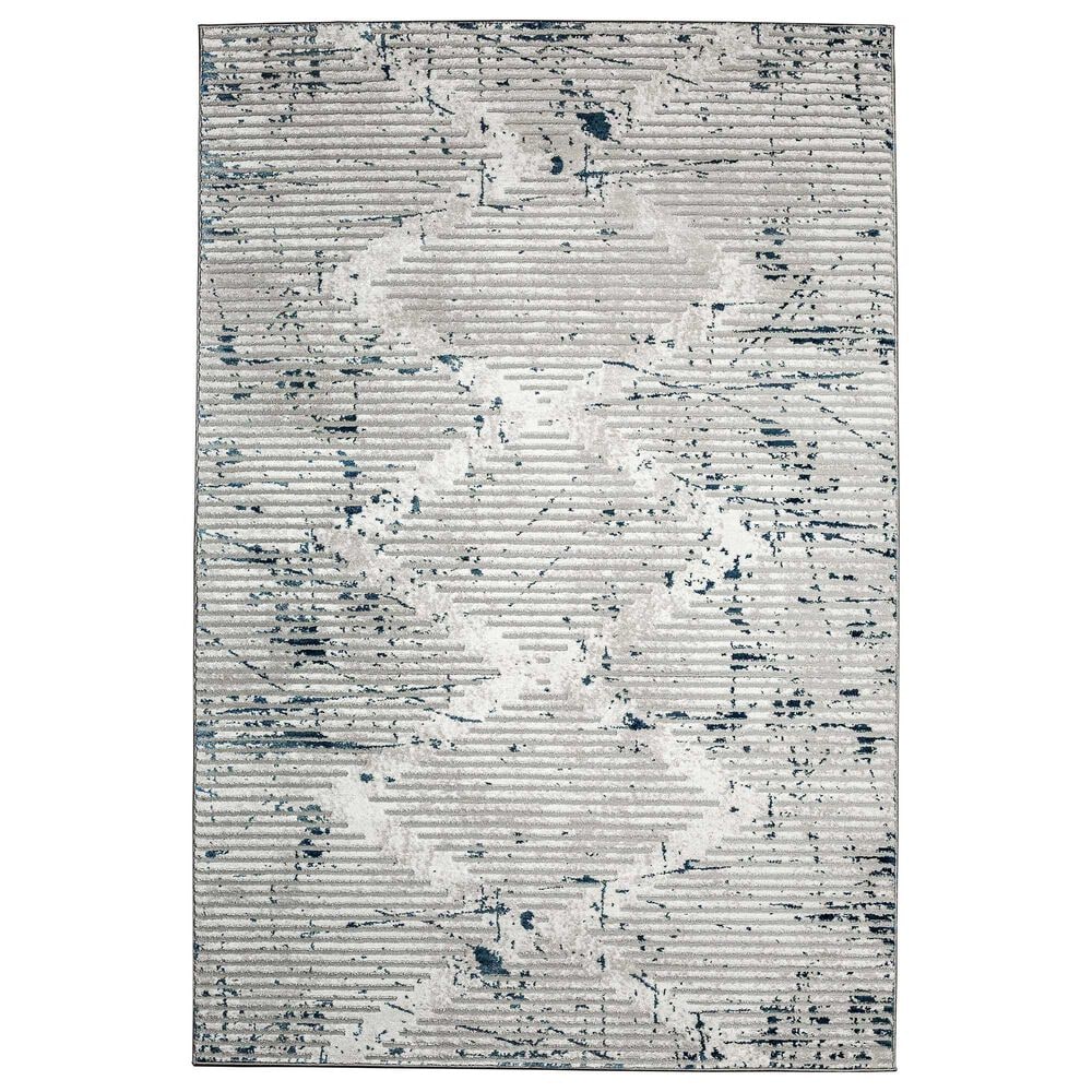 Radici USA Davide Geometric 3"3" x 4"11" Blue Area Rug, , large