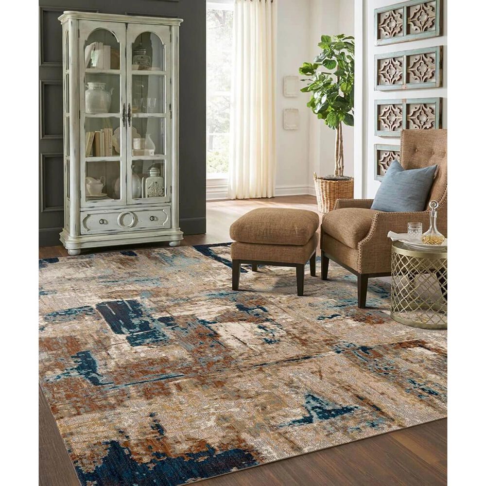 Karastan Elements Envision 91201-60110 9&#39;6&quot; x 12&#39;11&quot; Aquamarine Area Rug, , large
