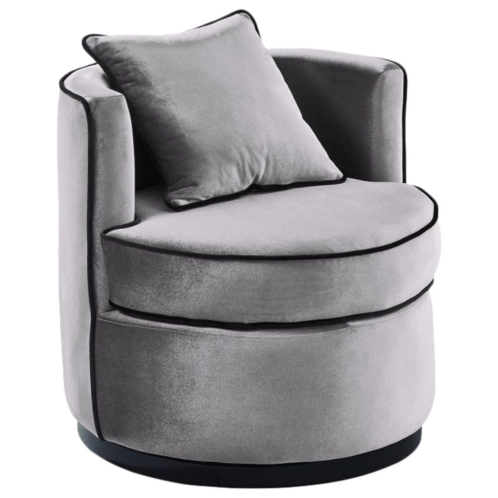 Blue River Truly Swivel Chair in Grey Velvet , , large