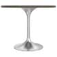 Leisuremod LeisureMod Verve Collection 36 Round Dining Table, Brushed Chrome Base with Dark Maple MDF Top, , large