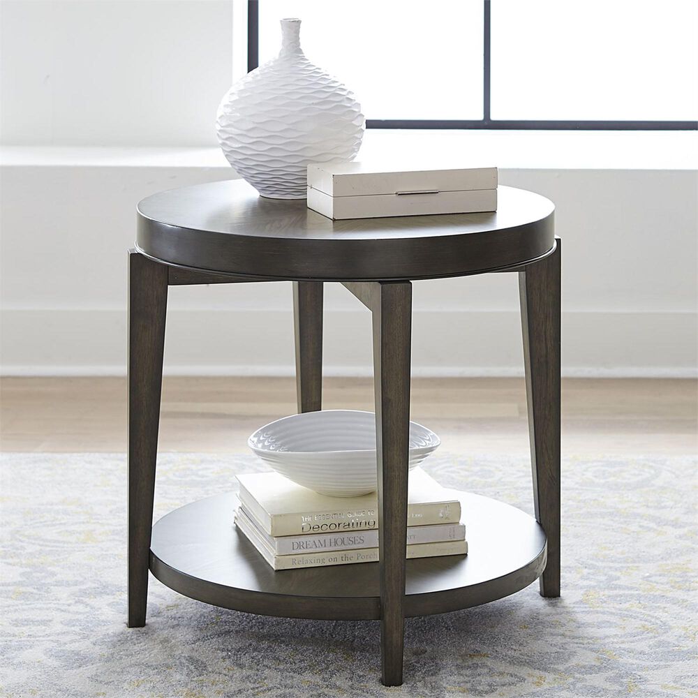 Belle Furnishings Penton Round End Table in Espresso, , large