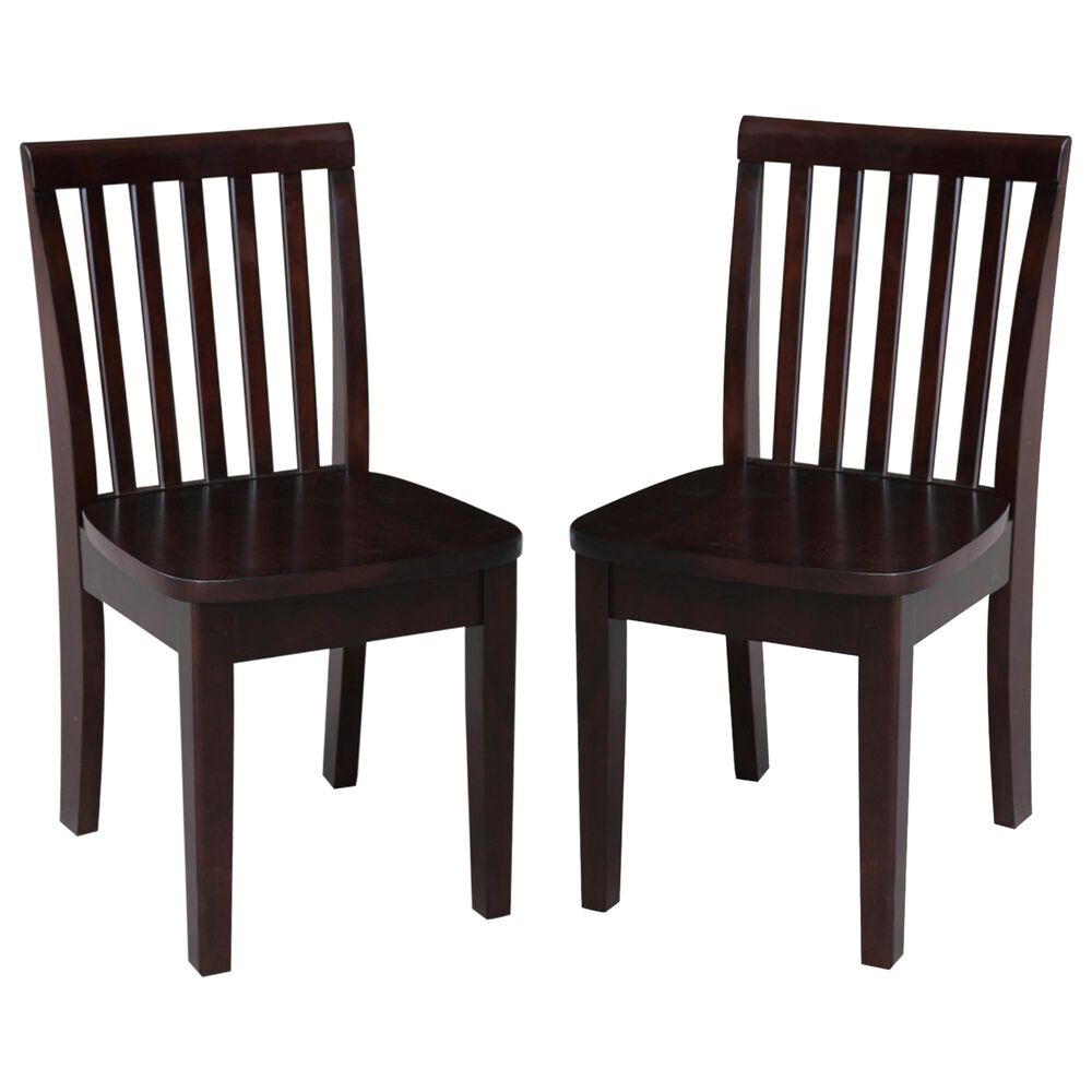International Concepts Mission Juvenile Chairs in Rich Mocha (Set of 2), , large