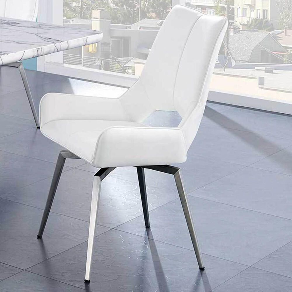 Global Furniture USA Swivel Dining Chair in White, , large