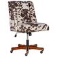 Linon Home Decor Draper Office Chair with Brown and White Cow Cushion in Walnut, , large