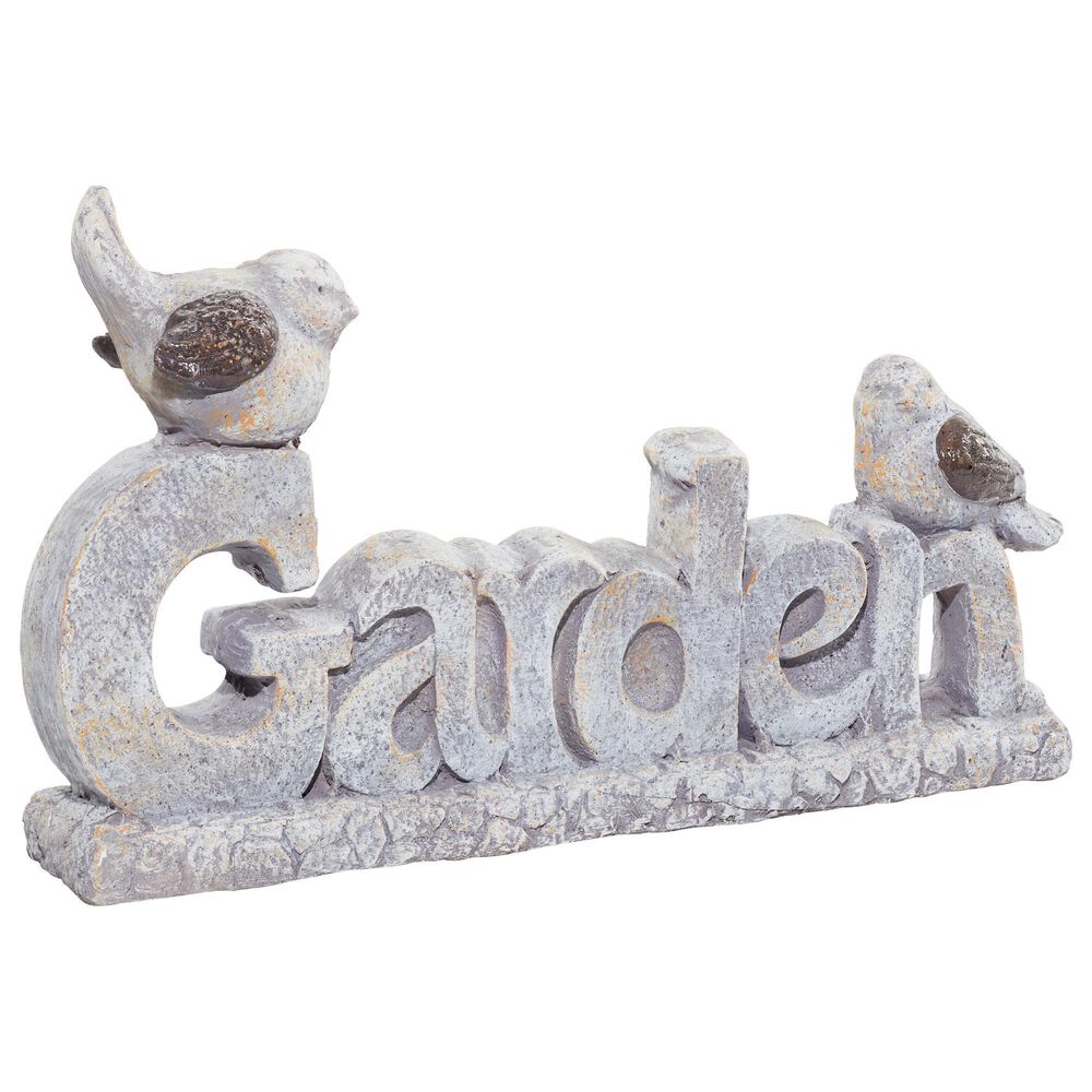Maple and Jade 15" Country Polystone Garden Sculpture in White, , large