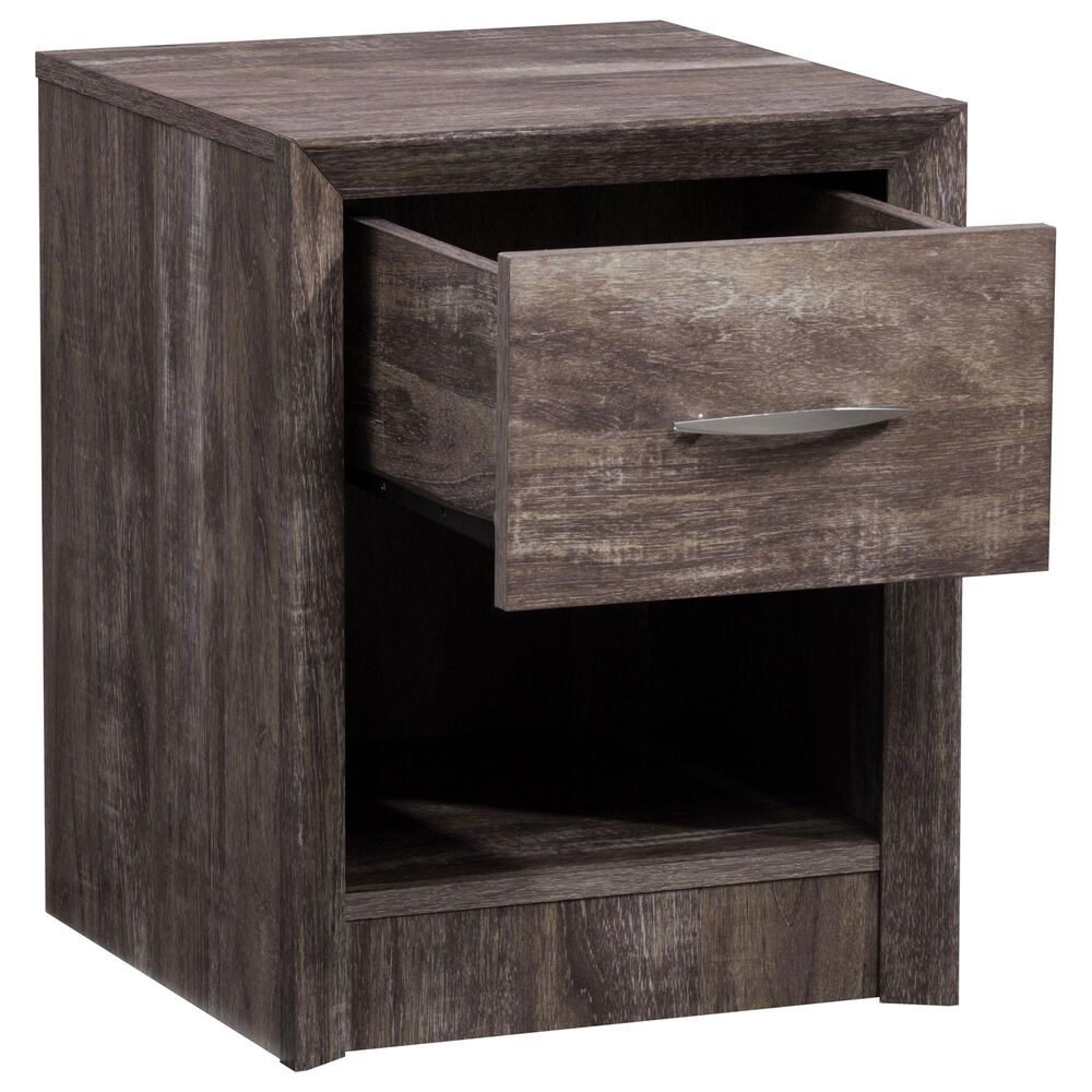 CorLiving Newport 1 Drawer Nightstand in Grey Washed Oak, , large