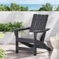 Hearth and Haven Encino Outdoor Plastic Adirondack Chair in Black, , large