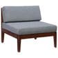 Linon Home Decor Summerlyn Patio Middle Chair with Walnut Frame in Grey, , large