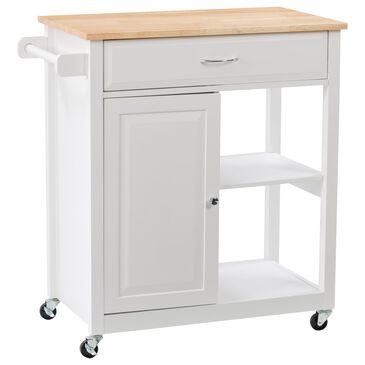 CorLiving Sage 2 Shelves Kitchen Cart in White, , large