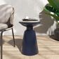 Hearth and Haven Large Patio End Table with Circular Design in Navy Blue, , large