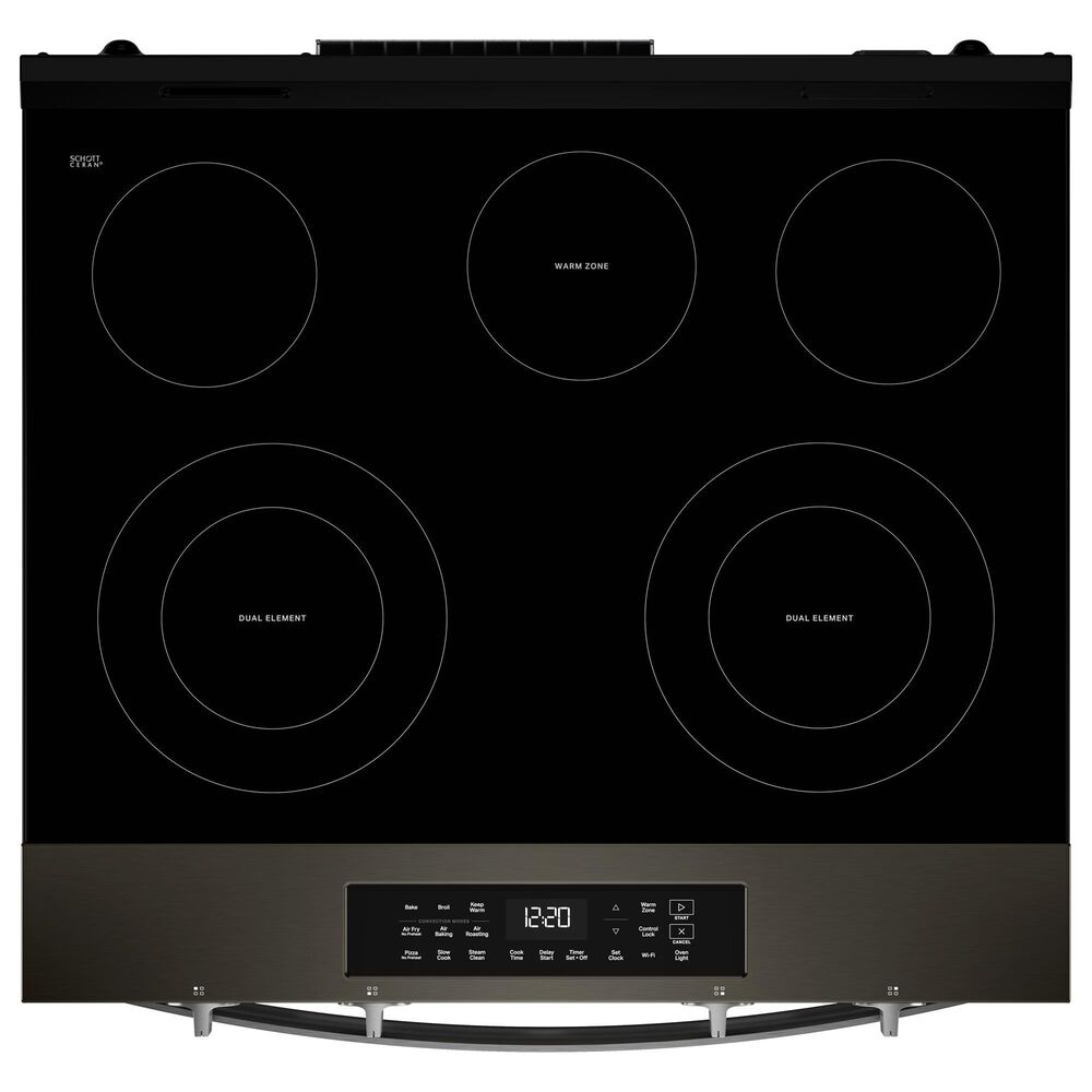 Whirlpool 30" Electric Smart Range in Black-on-Stainless Steel, , large
