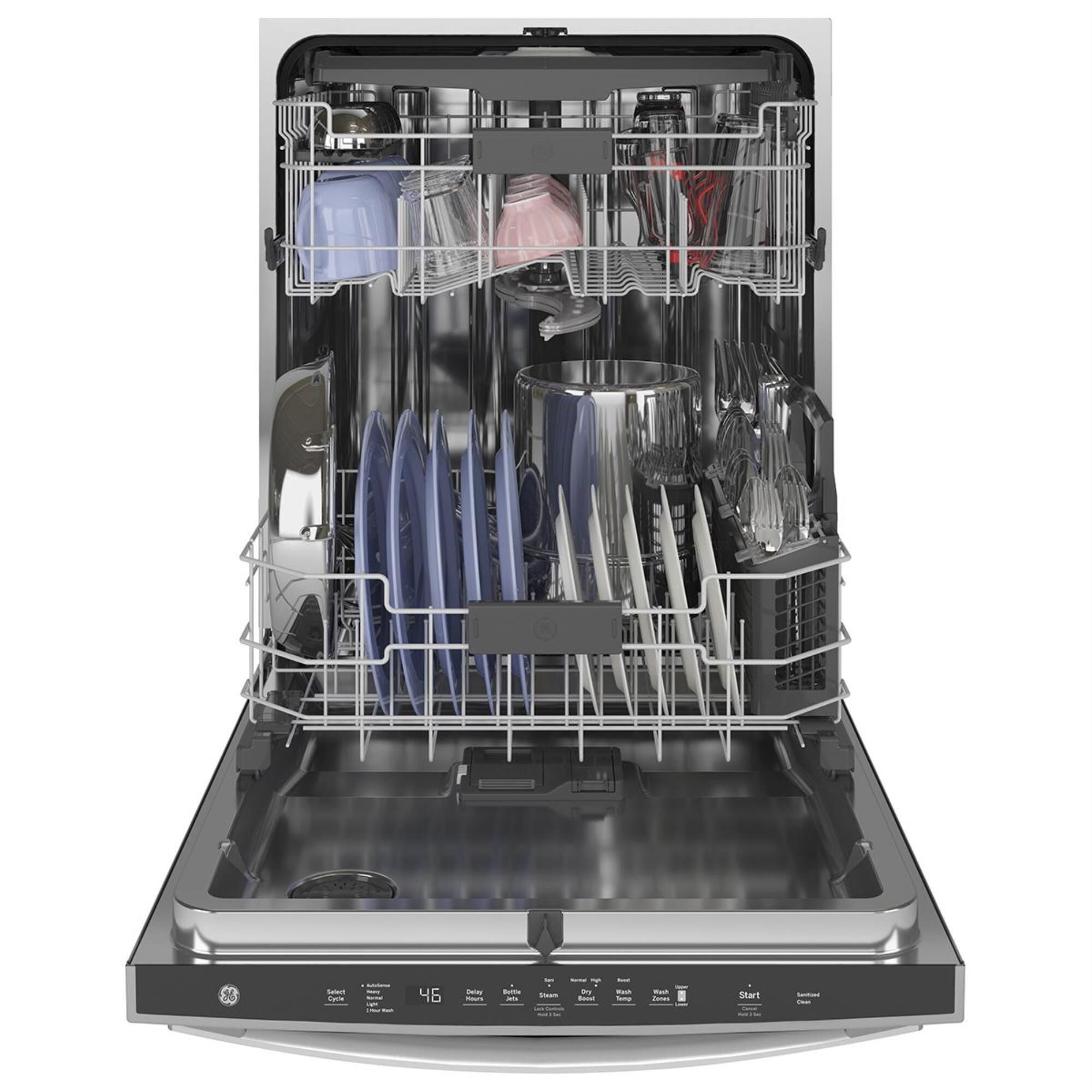 ge dishwasher with bottle jets and third rack