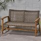 Hearth and Haven Hampton Outdoor Loveseat in Dark Natural, , large
