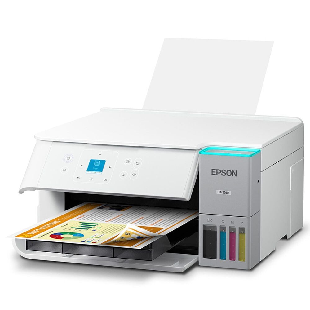 Epson EcoTank ET-2980 Wireless All-in-One Color Supertank Printer in White, , large