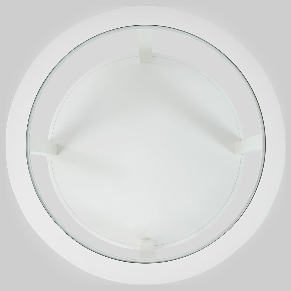 Waltham Urban Icon Round Cocktail Table in Polished White, , large