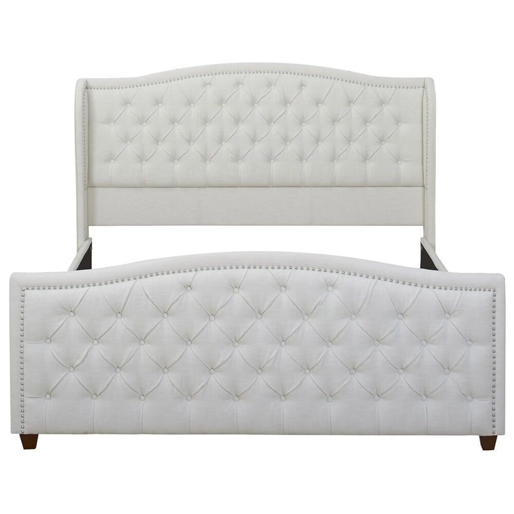 Jennifer Taylor Home Marcella Tufted Wingback King Bed in Antique White