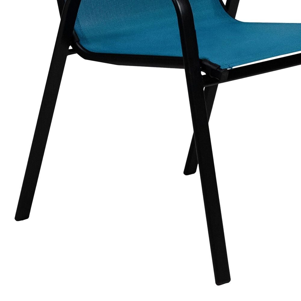 Furniture of America Nina Stacking Patio Arm Chair in Blue &#40; Set of 2&#41;, , large