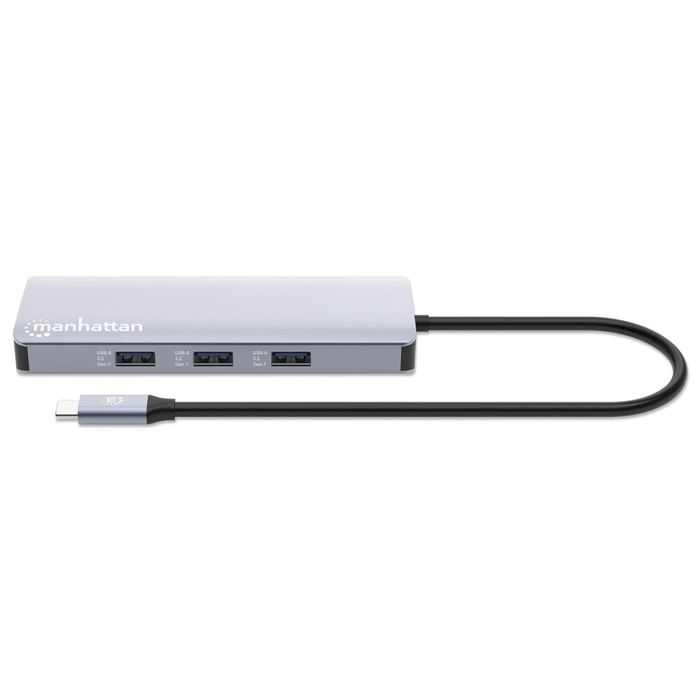 Manhattan USB-C PD 9-In-1 HDMI 4K Docking Station/Multiport Hub in Space Gray, , large