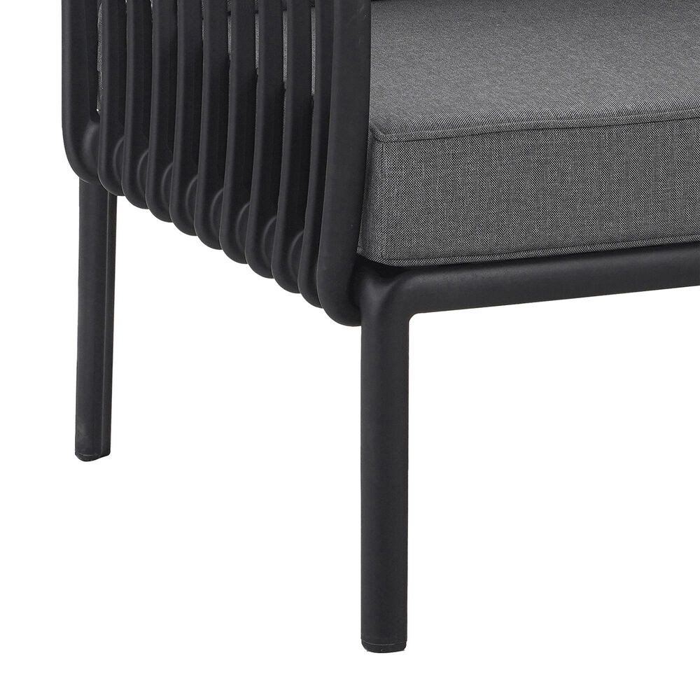 Hearth and Haven 2-Piece Patio Conversation Set with Dark Gray Cushion in Black, , large