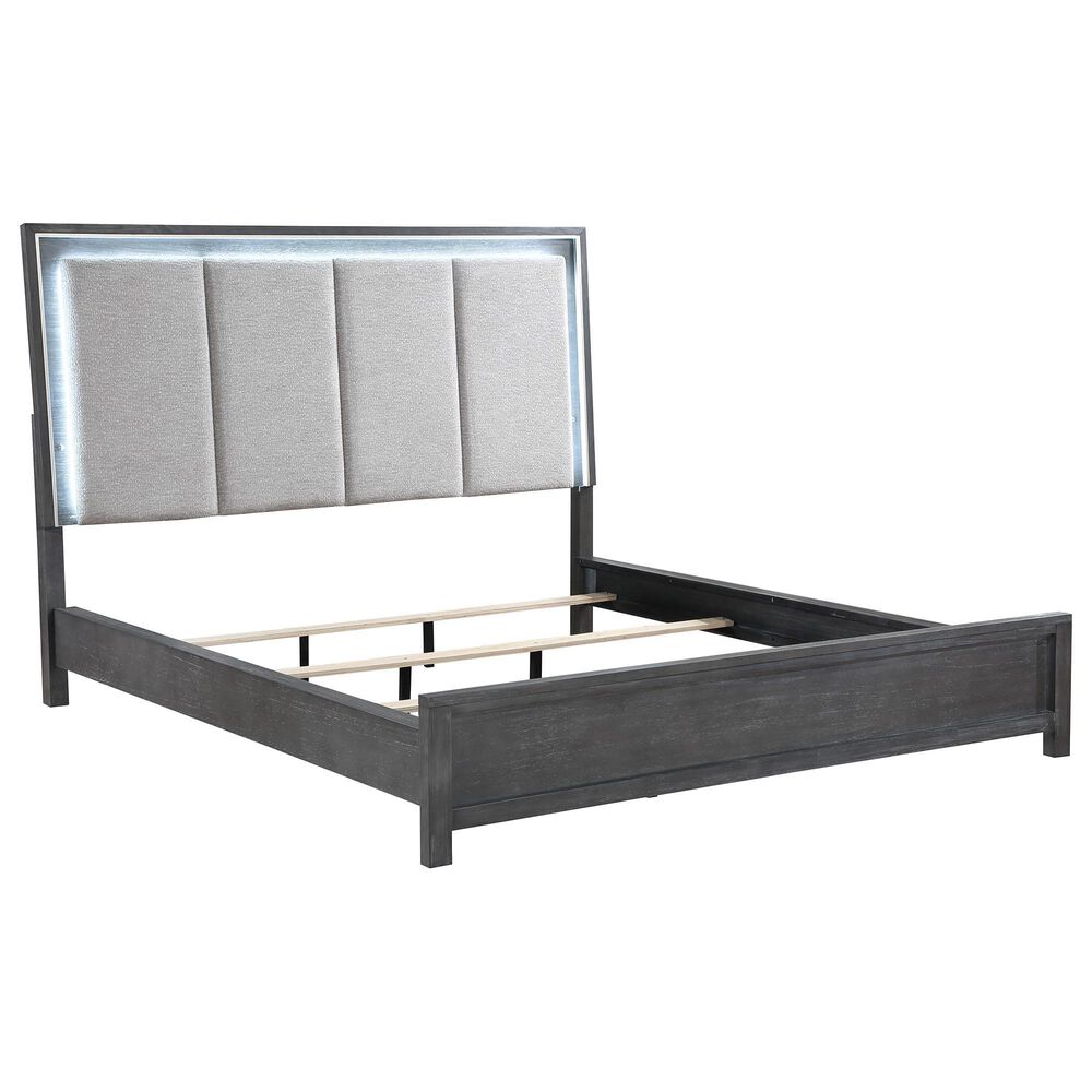 New Heritage Design Odessa 4-Piece Queen Bedroom Set in Charcoal and Silver, , large