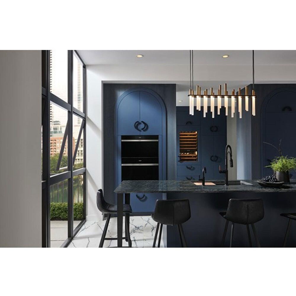 Wolf Appliances M Series 30" Contemporary Handleless Plumbed Convection Steam Oven in Black, , large