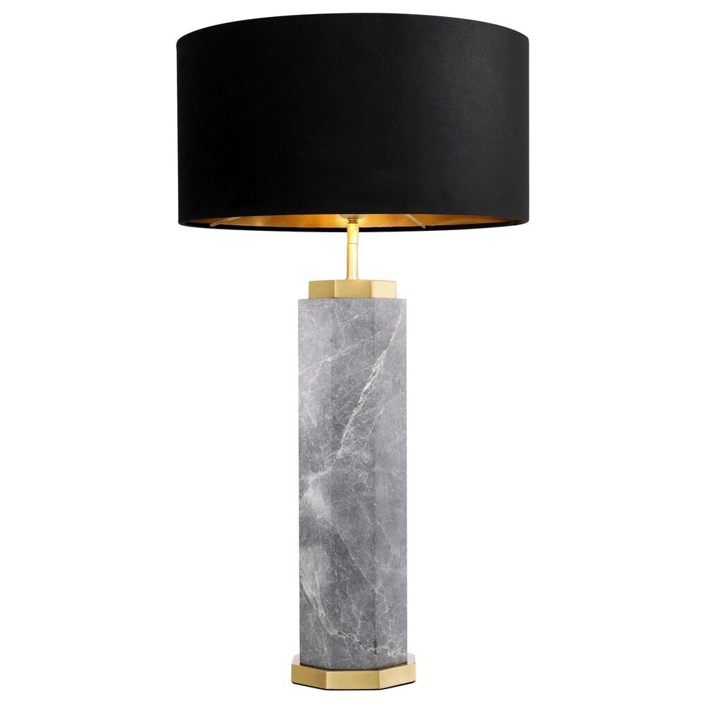 Eichholtz Newman Table Lamp in Grey Marble and Antique Brass, , large