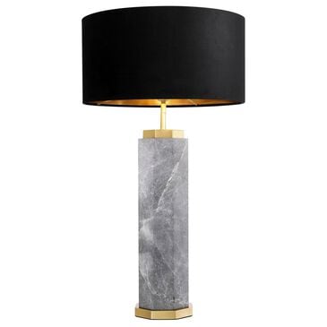 Eichholtz Newman Table Lamp in Grey Marble and Antique Brass, , large