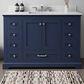 Lexora Home Dukes 48" Single Bathroom Vanity in Navy Blue with 2 cm White Cultured Marble Top and Rectangular Sink, , large