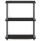 HOMLUX 3-Tier Compact Open Storage Bookshelf in Black and Grey, , large
