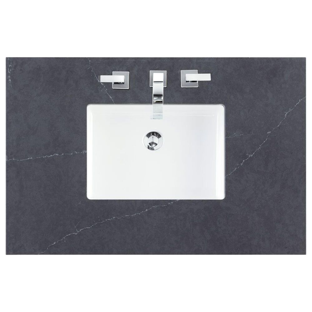 James Martin Vanities Breckenridge 36&quot; Single Vanity in Whitewashed Oak with 3 cm Charcoal Soapstone Quartz Top, , large