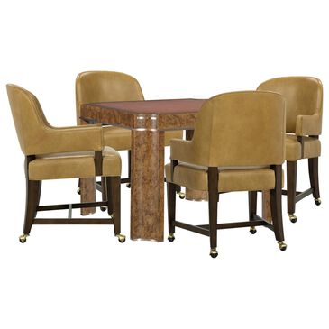 Hooker Furniture Archives 5-Piece Square Game Table Set in Mottled Amber and Classic Walnut, , large