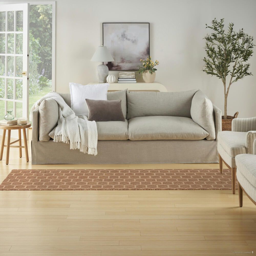 Nourison Twist Reversible 2&#39;2&quot; x 8&#39; Natural Indoor/Outdoor Runner, , large