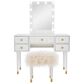 Linon Home Decor Geo Vanity with Stool in White, , large