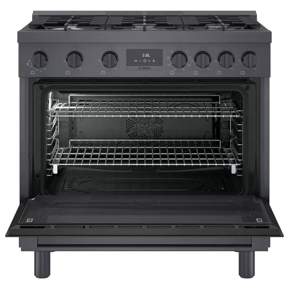 Bosch 36" Freestanding Dual Fuel Range in Black Stainless Steel NFM