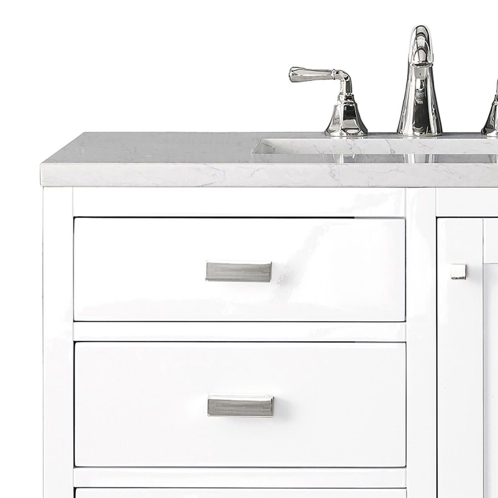 James Martin Vanities Addison 36&quot; Single Bathroom Vanity in Glossy White with 3 cm Eternal Jasmine Pearl Quartz Top and Rectangular Sink, , large