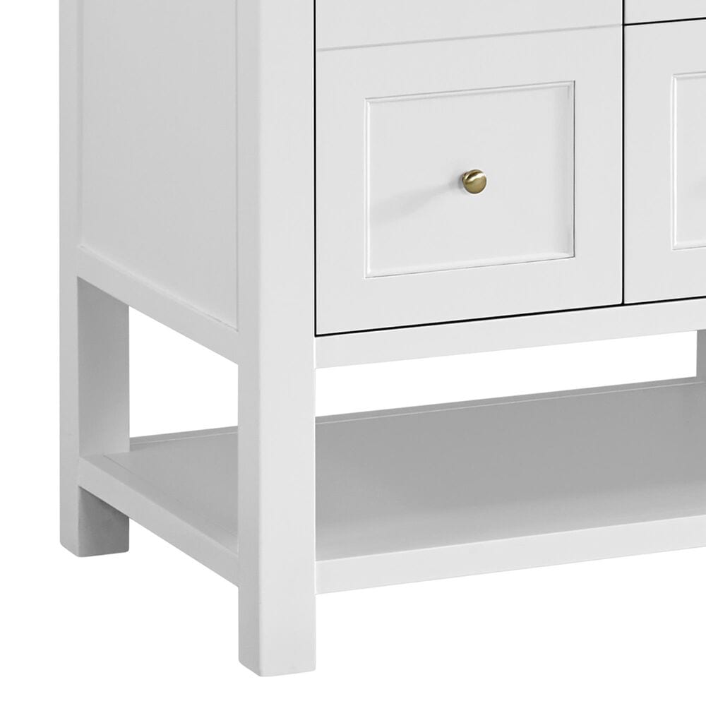 James Martin Vanities Breckenridge 60" Double Bathroom Vanity in Bright White with 3 cm Eternal Jasmine Pearl Silestone Top, Rectangular Sinks and FreePower Wireless Charger, , large