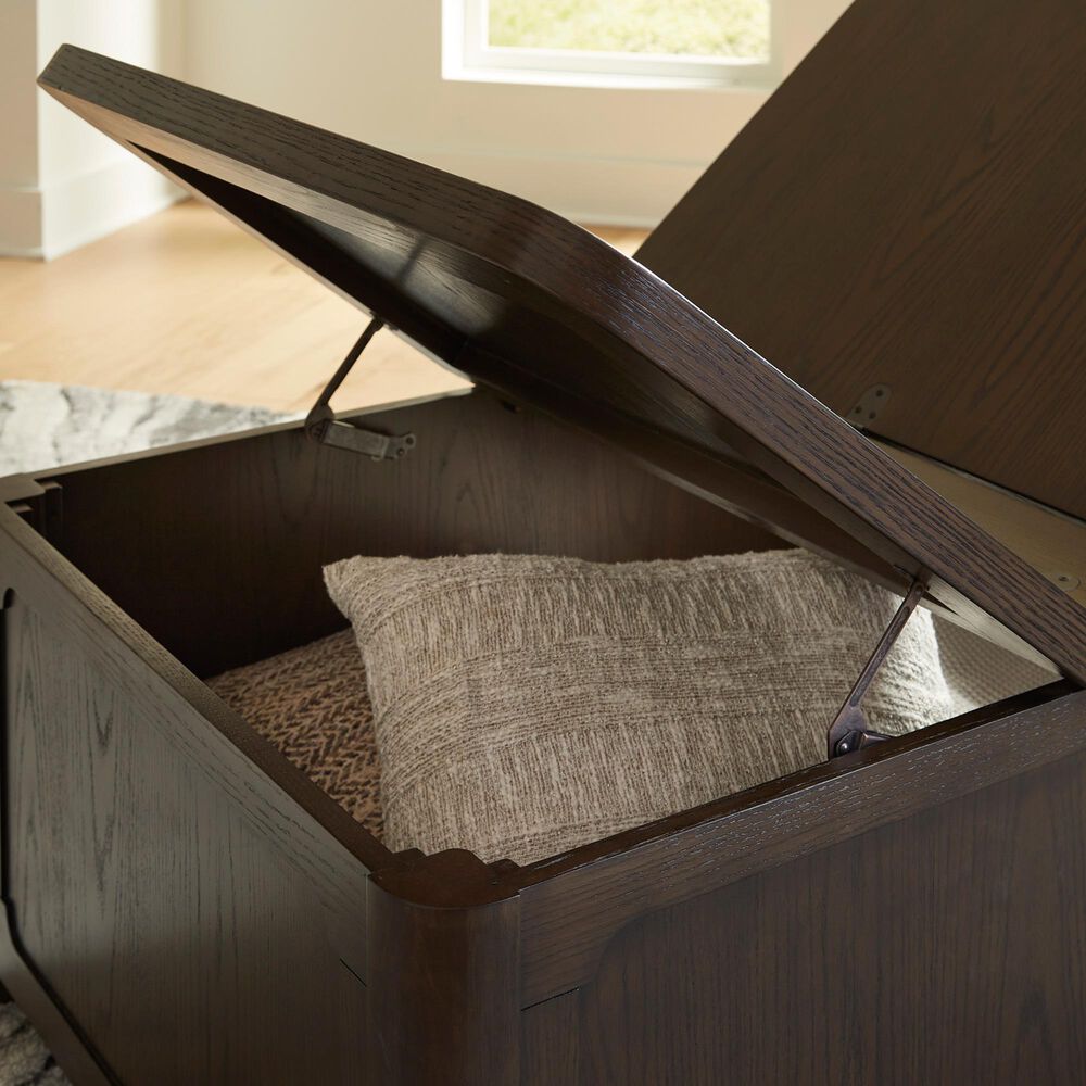 Ashley Breckington Coffee Table with Storage in Dark Brown, , large