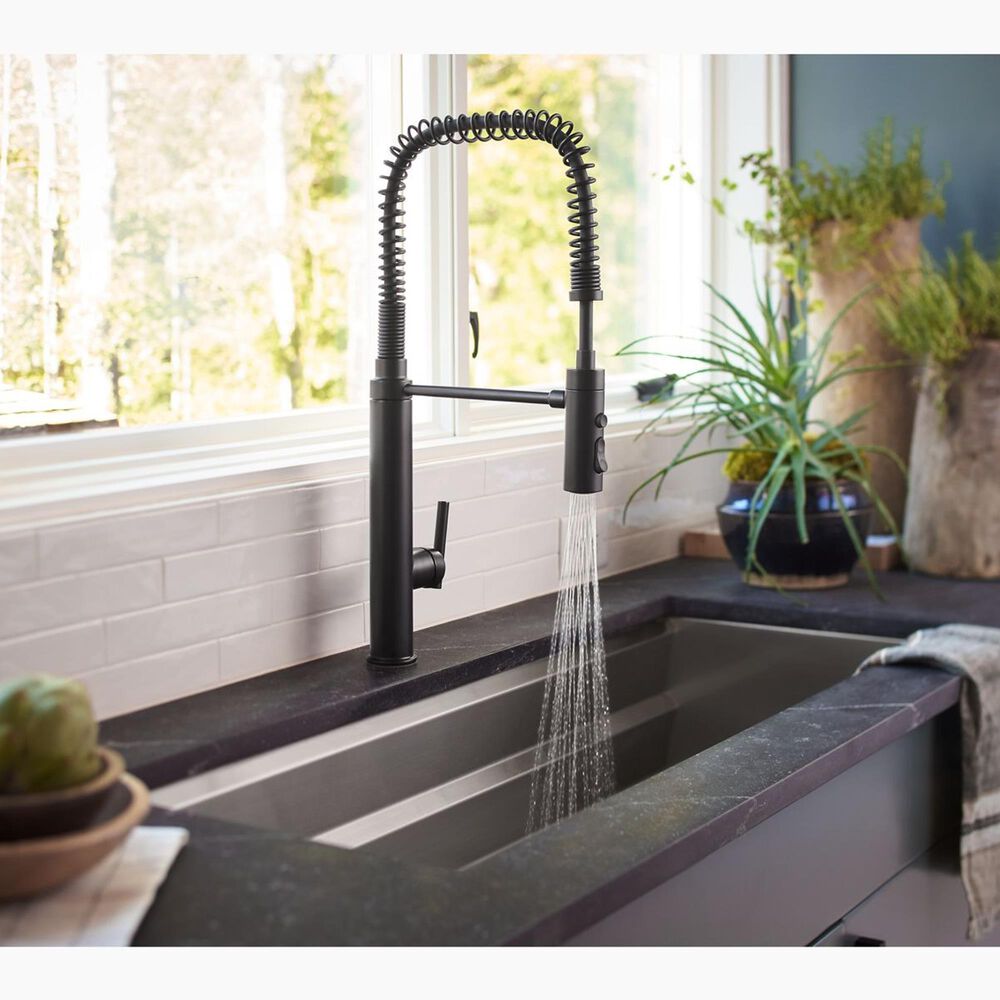 Kohler Purist Pull Down Kitchen Sink Faucet in Matte Black, , large