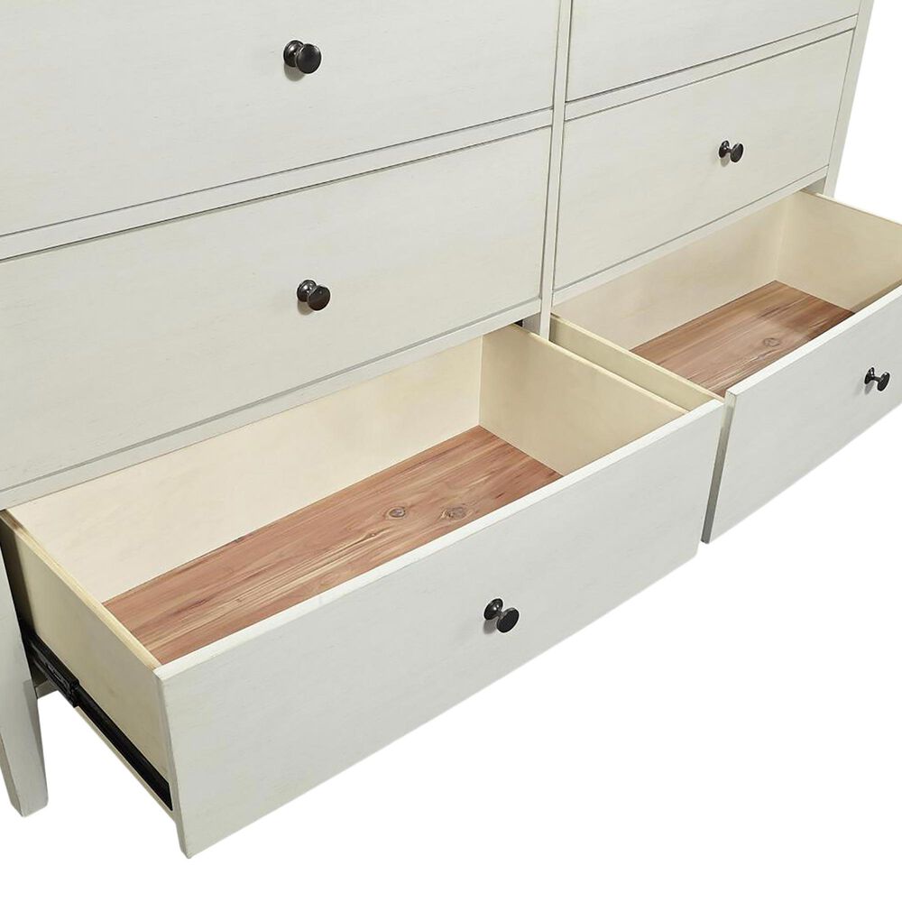Riva Ridge Charlotte 6-Drawer Dresser in White, , large