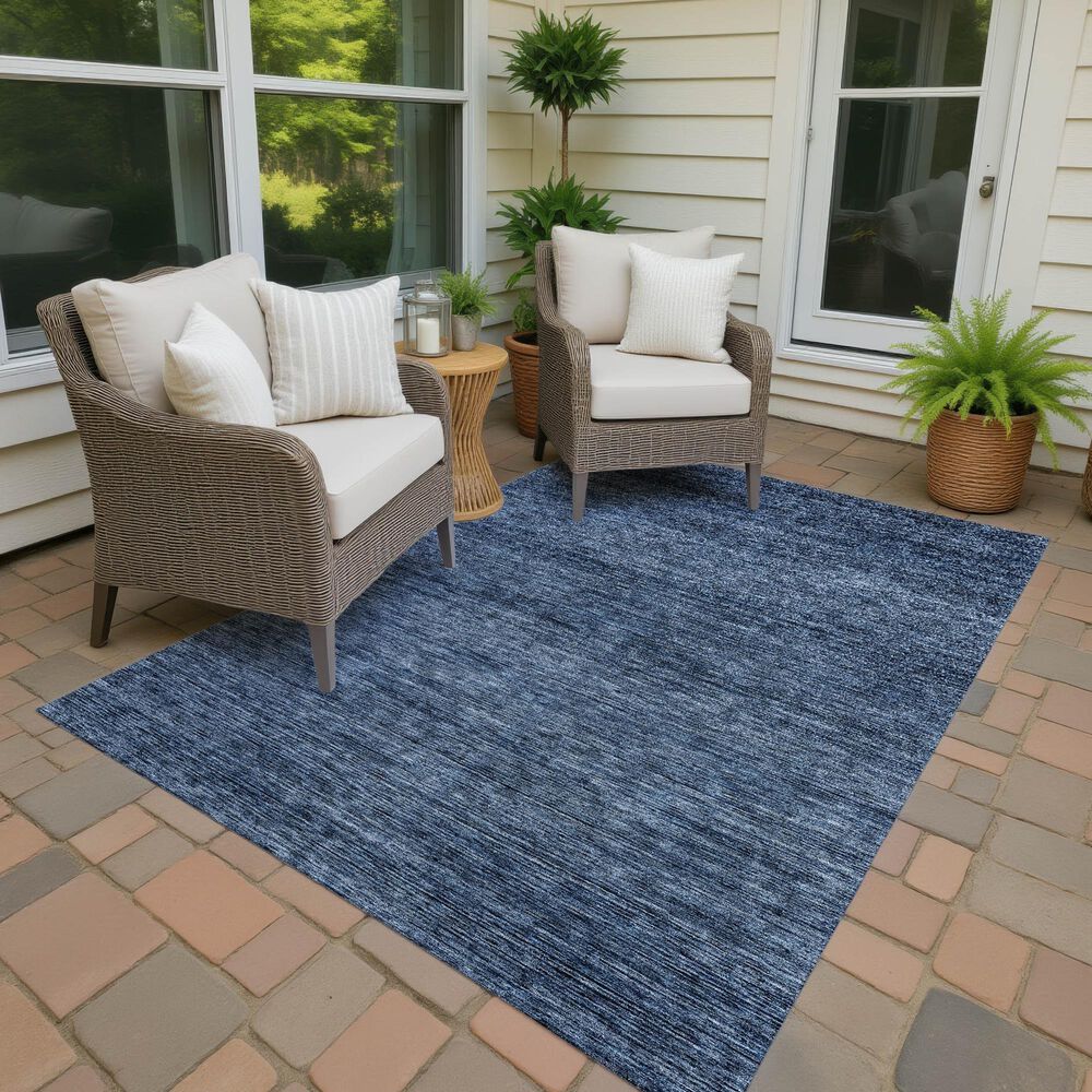 Dalyn Rug Company Soft Essentials Solid Navy 3' x 5' Indoor/Outdoor Area Rug, , large