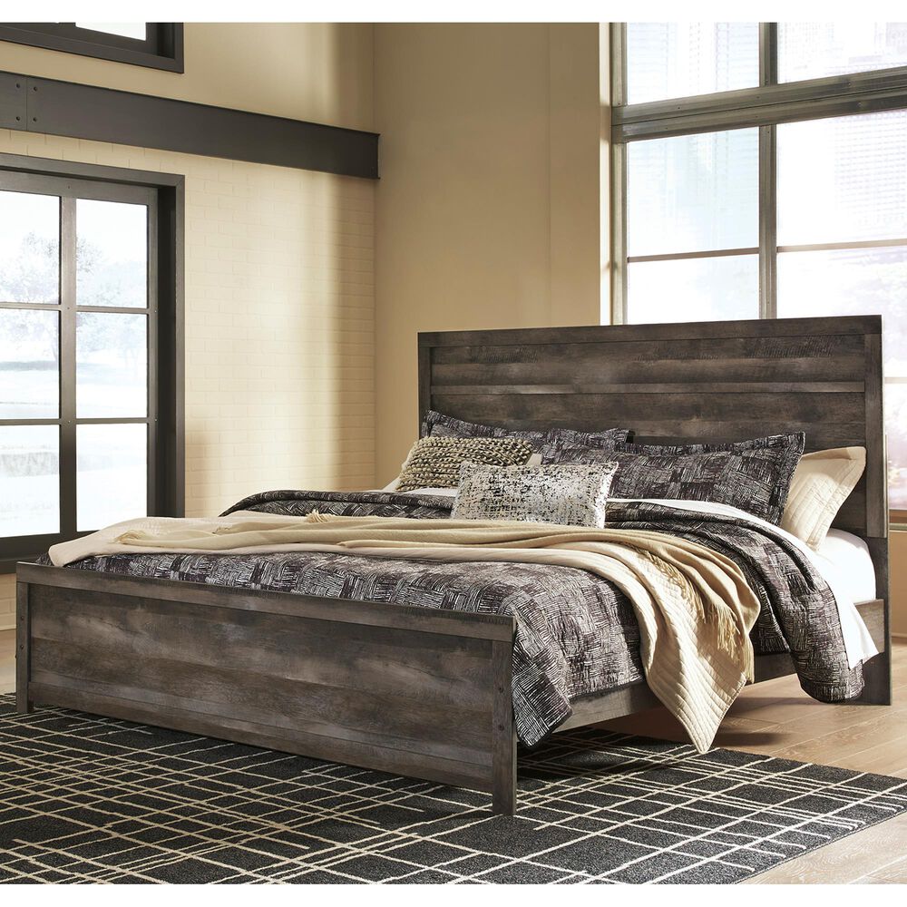 Ashley Wynnlow King Panel Bed in Gray, , large