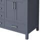 Lexora Home Jacques 36" Right Offset Single Bathroom Vanity in Dark Grey with 2 cm White Carrara Marble Top and Rectangular Sink, , large