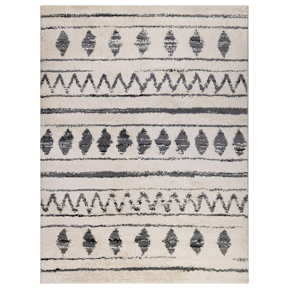 Amer Rugs Aspen 7"6" x 9"6" Cream and Black Area Rug, , large