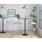 LumiSource Fuji 30" Stacker Bar Stool with Light Grey Cowboy Upholstery in Stainless Steel (Set of 2), , large